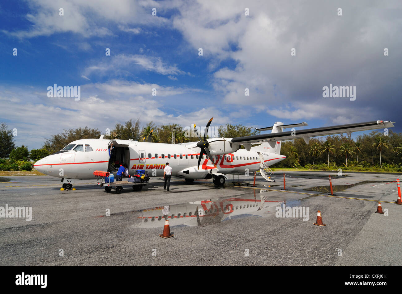 Air Tahiti, Bora Bora Airport, Leeward Islands, Society Islands, French Polynesia, Pacific Ocean Air Tahiti, Bora Bora Airport, Leeward Islands, Society Islands, French Polynesia, Pacific Ocean