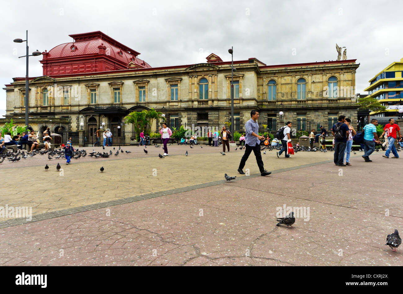 Plaza de la Cultura with the National Theatre, San José, Costa Rica, Central America Stock Photo