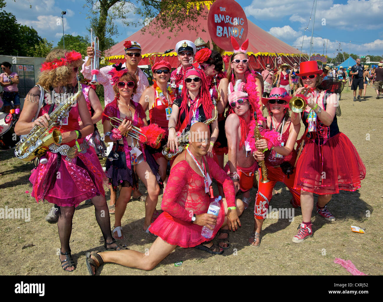 The Bristol based "Ambling Band" performing at the Glastonbury Festival