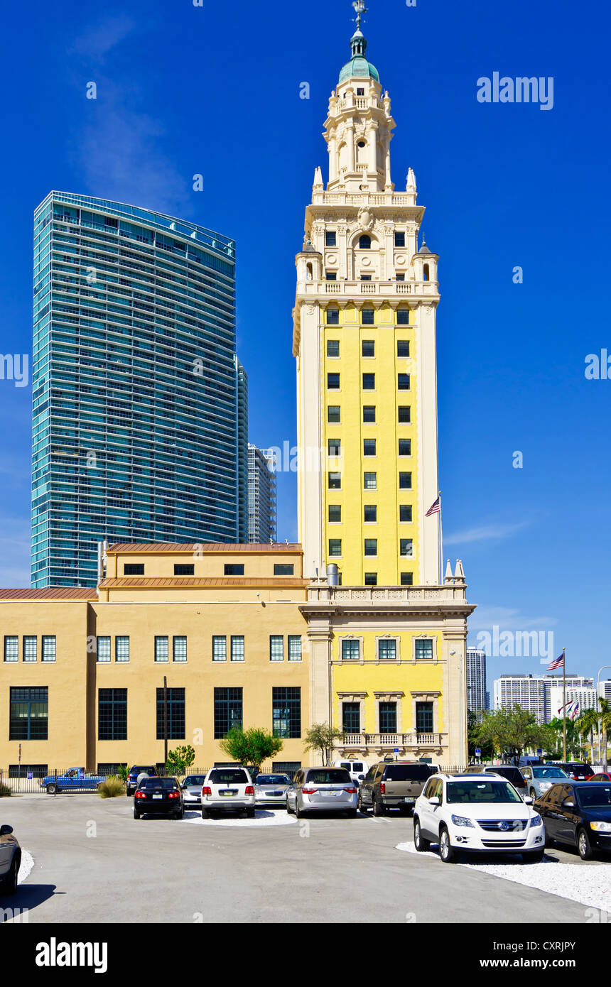 The Freedom Tower, historic landmark of downtown Miami, Florida, USA Stock Photo