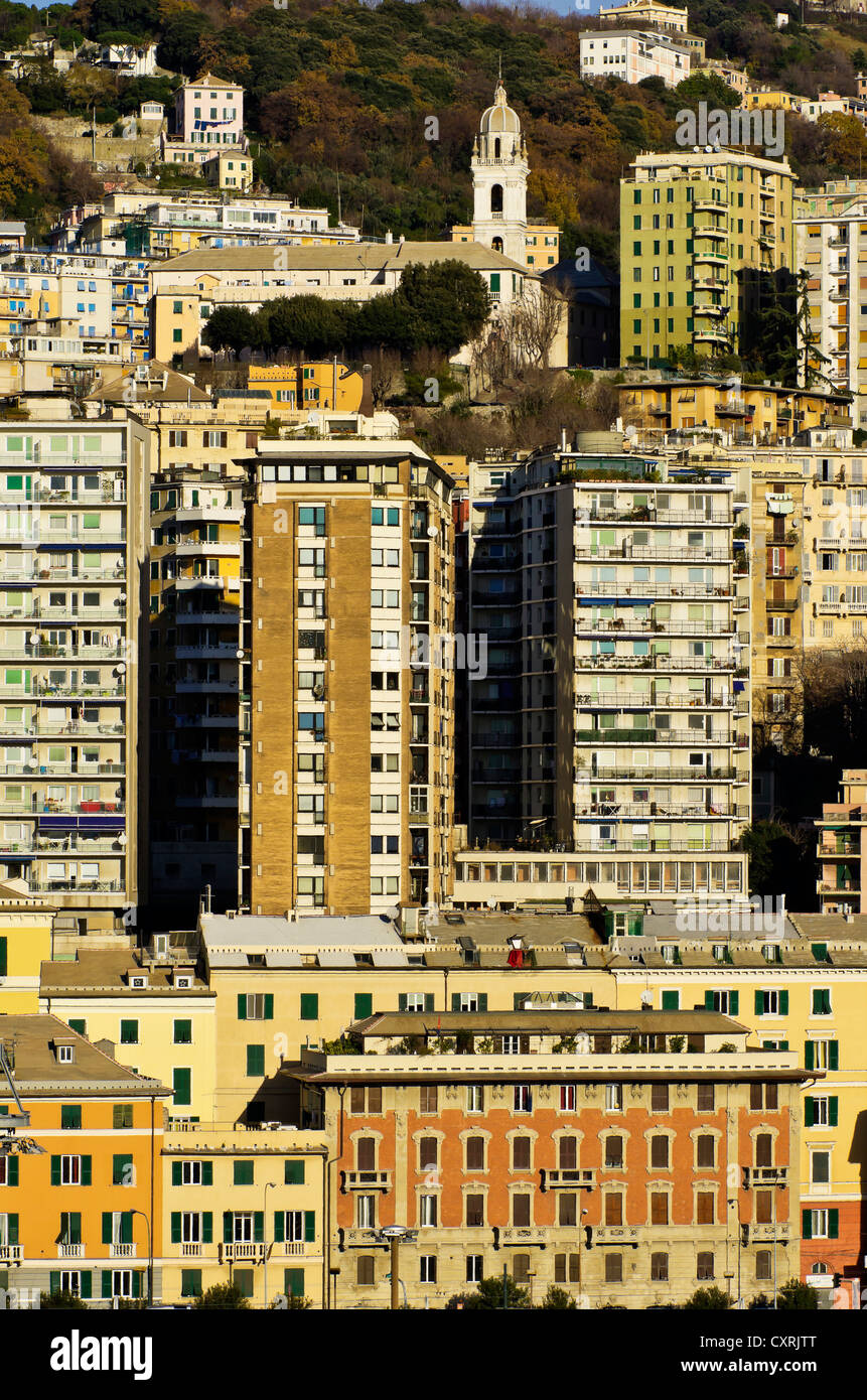 Houses at the port of Genoa, Liguria, Italy, Europe Stock Photo Alamy