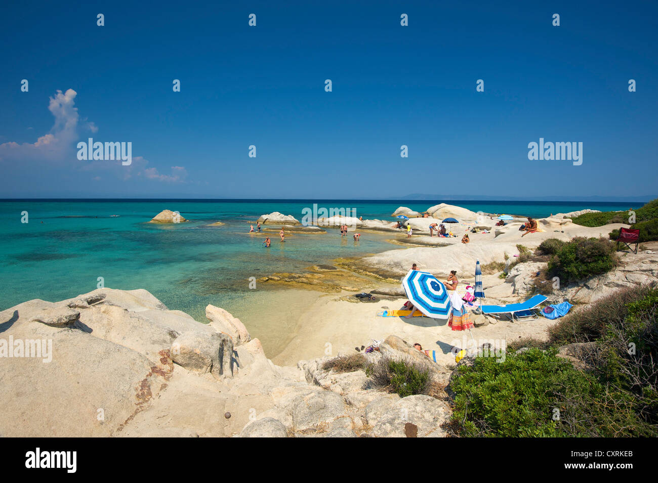 Beach, Portokali Beach, Kavourotypes, Sithonia, Halkidiki, Greece, Europe Stock Photo