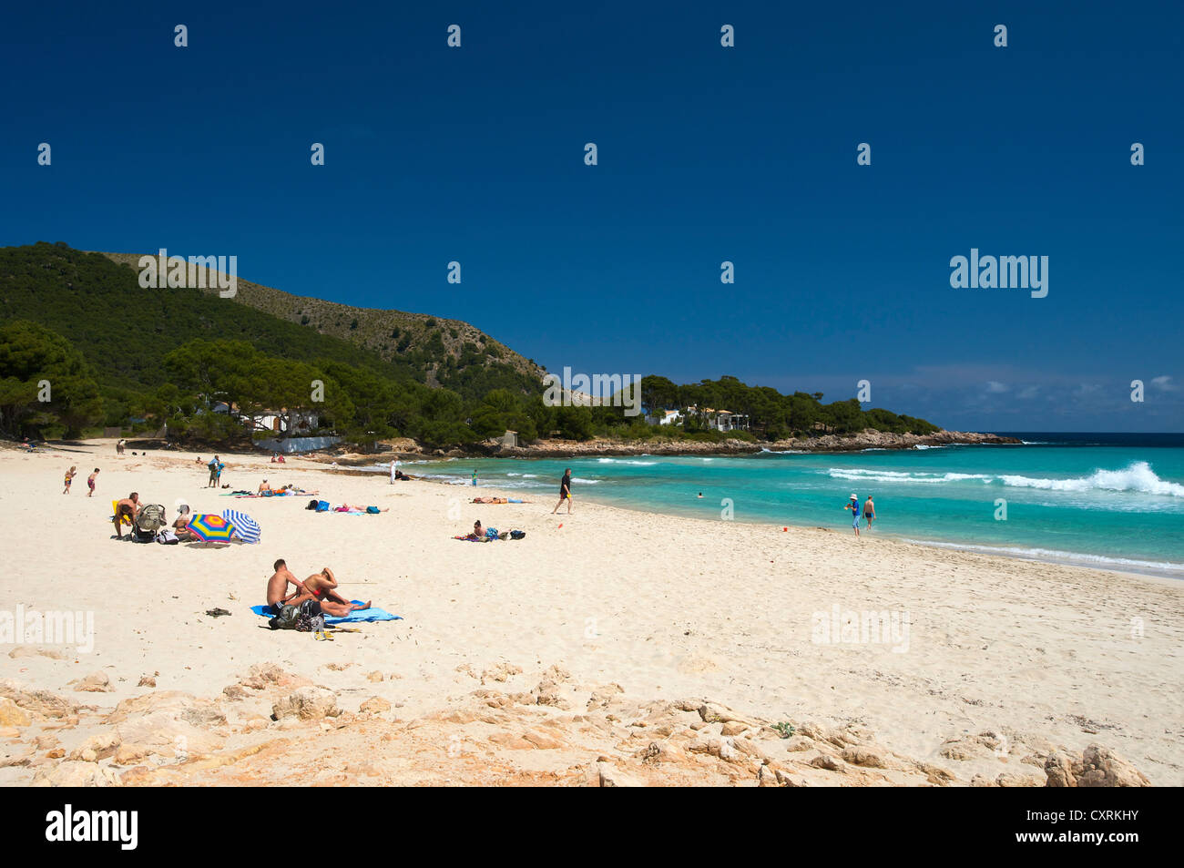 Beach, Cala Agulla, Cala Mesquida, Mallorca, Majorca, Balearic Islands, Spain, Europe Stock Photo