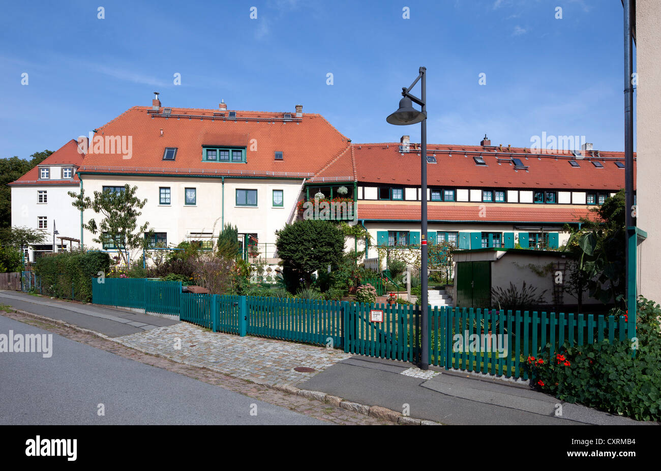Gartenstadt Hellerau residential quarter, Dresden, Saxony, Germany, Europe, PublicGround Stock Photo