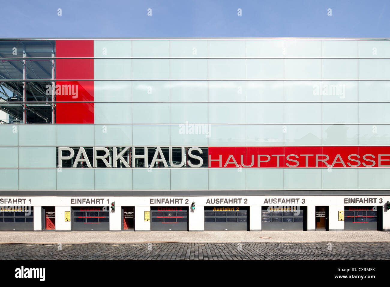 Parkhaus Hauptstrasse multi-storey car park, Neustadt, Dresden, Saxony, Germany, Europe, PublicGround Stock Photo