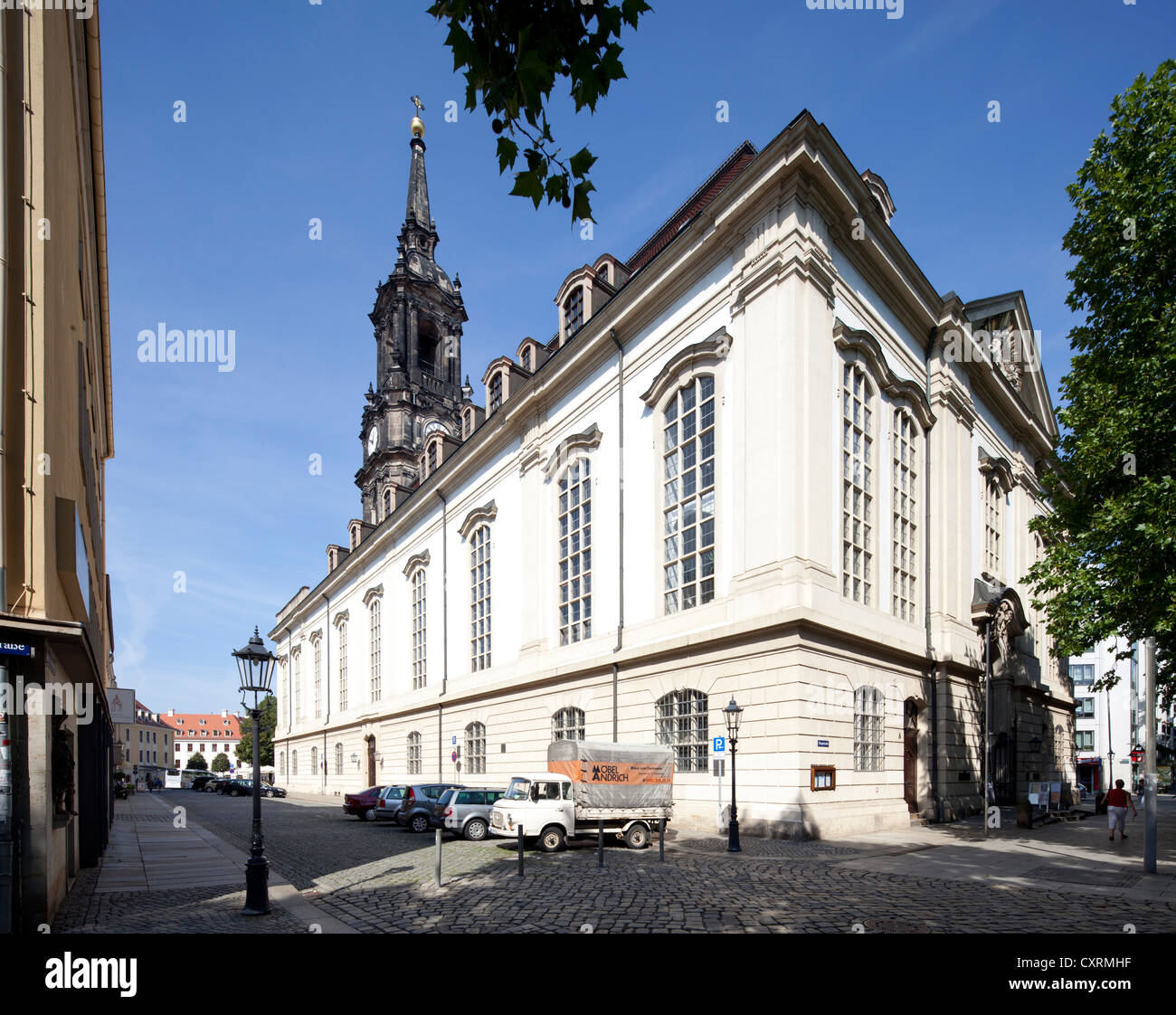 Dreikoenigskirche church, Neustadt, Dresden, Saxony, Germany, Europe, PublicGround Stock Photo