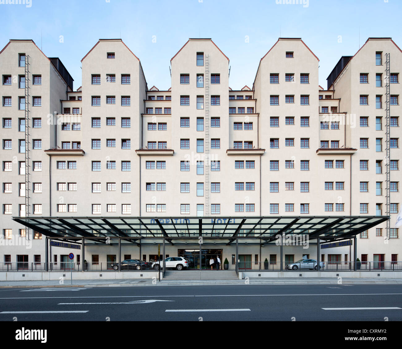 Erlweinspeicher building, Maritim Hotel, Saxony, Germany, Europe, PublicGround Stock Photo