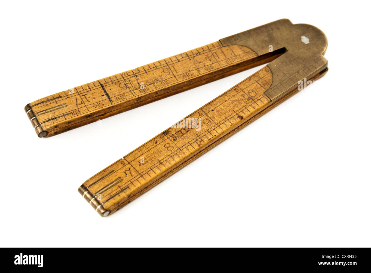 measuring tool vintage tool wood folding rule carpenters tool Vintage