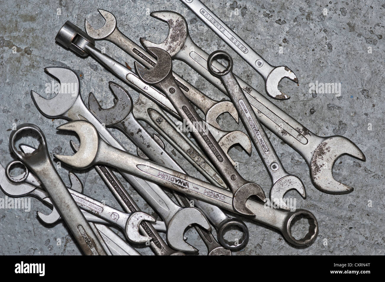 Various wrenches in a garage Stock Photo Alamy