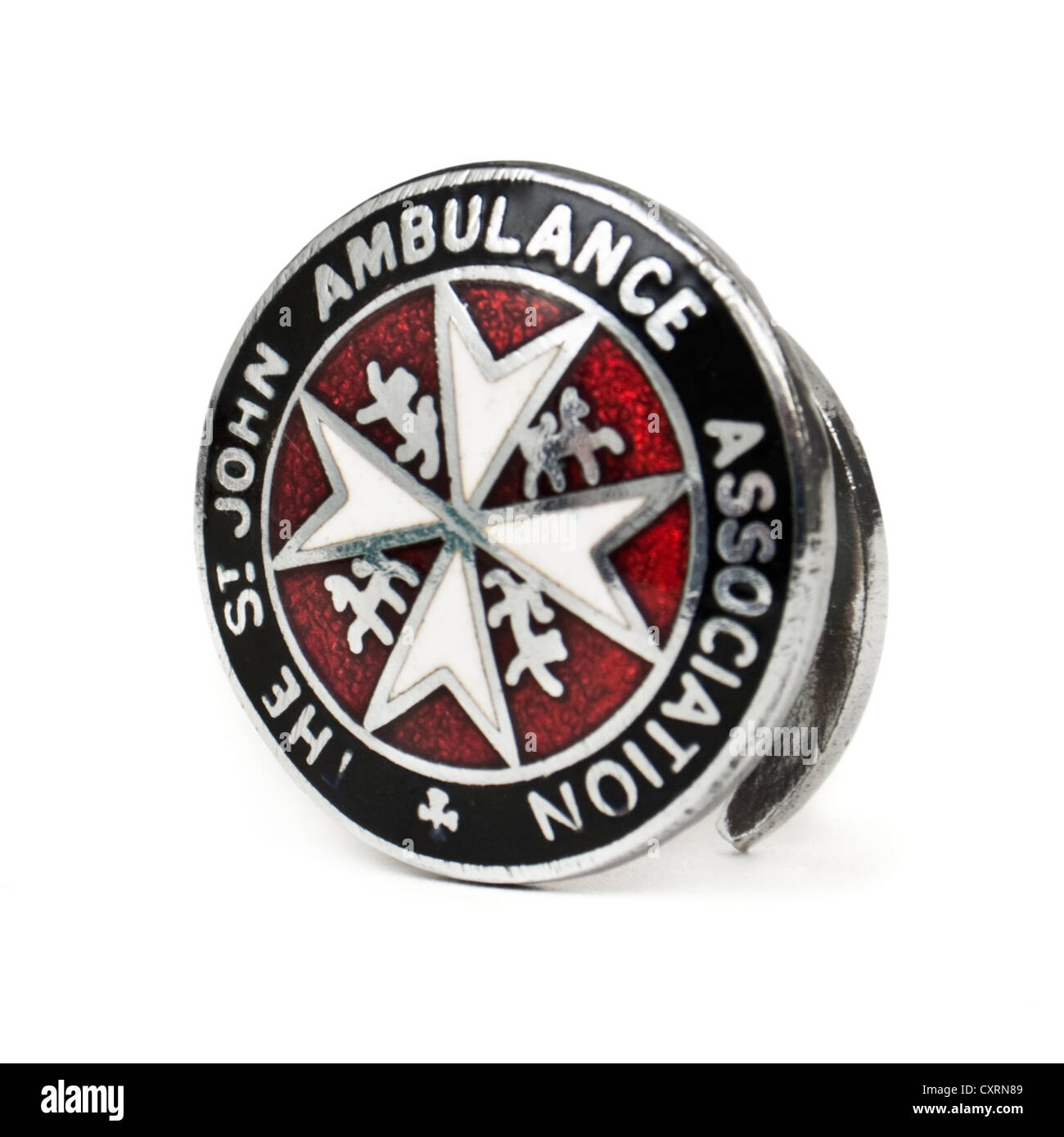 Vintage St John Ambulance Association enamel membership lapel badge. Stock Photo