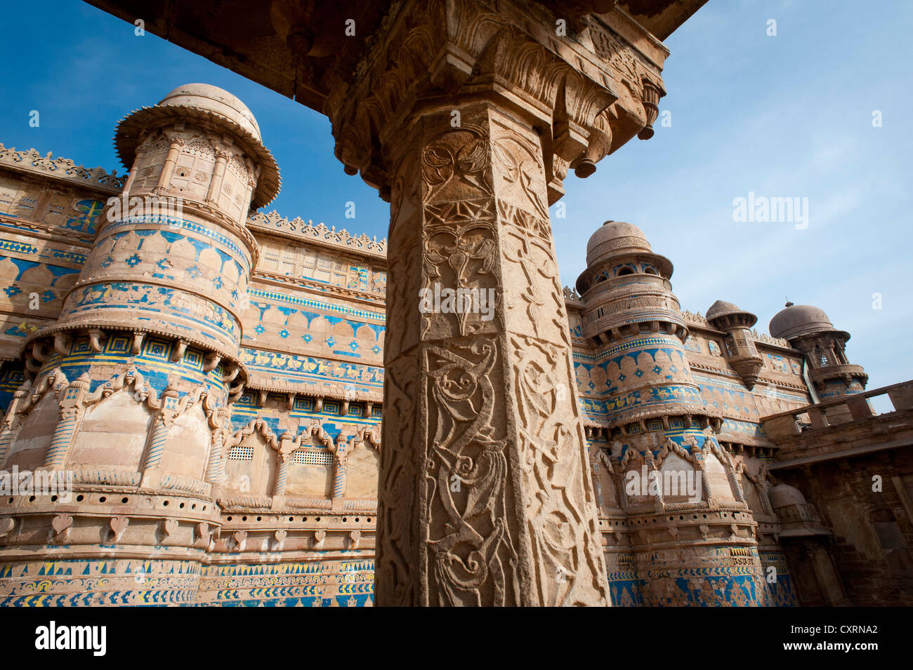 Man Singh Palace, Gwalior Fort or Fortress, Gwalior, Madhya Pradesh, India, Asia Stock Photo