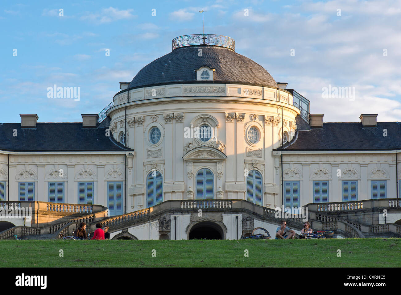 Schloss Solitude Castle, Rococo hunting and entertainment palace, built by Duke Carl Eugen von Wuerttemberg, Stuttgart-West Stock Photo