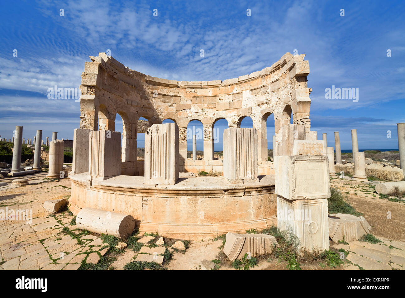 The Market, Leptis Magna, Libya, North Africa, Africa Stock Photo