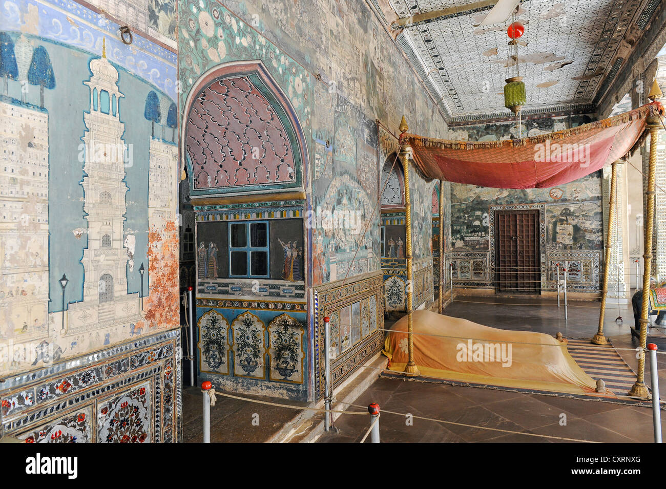 Durbar Hall, mural, Kota-School, Old Palace, Maharao Madho Singh Museum, Kota, Rajasthan, India, Asia Stock Photo