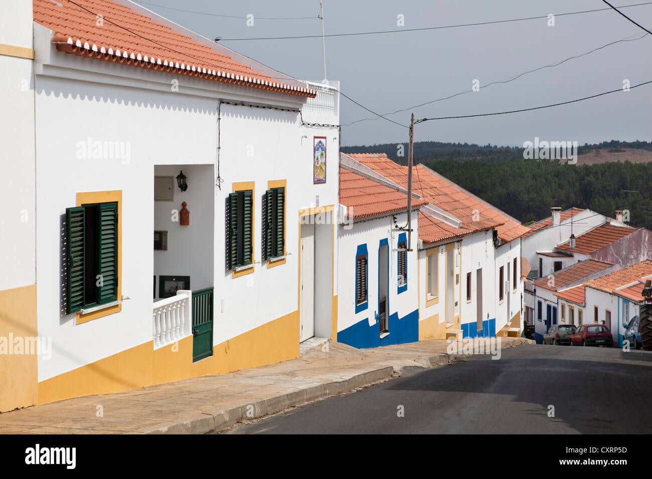 Street in Sao Teotonio, Algarve, Portugal, Europe Stock Photo