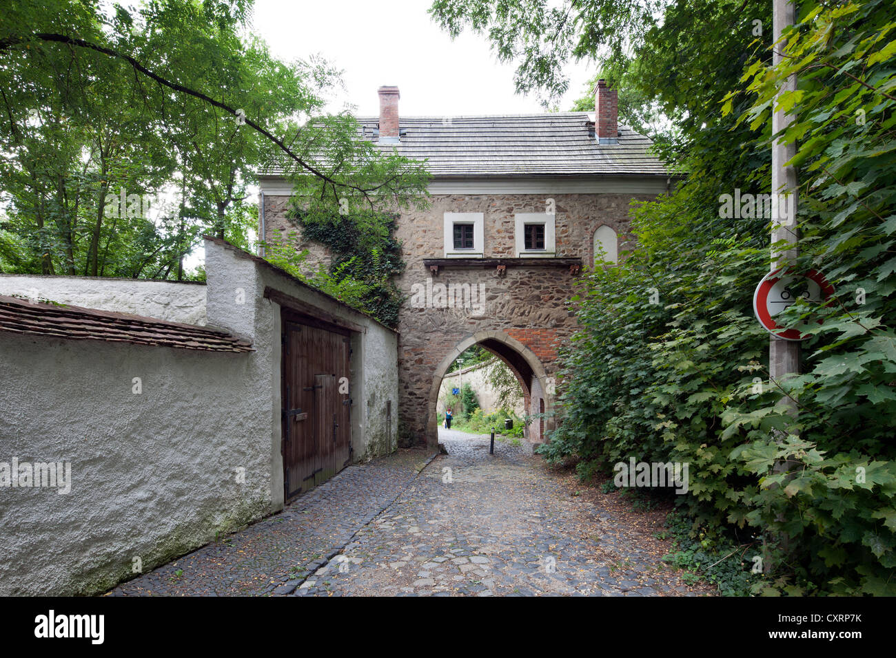 Finstertor gate, youth building works of the German Foundation for Monument Protection, Goerlitz, Upper Lusatia, Lusatia, Saxony Stock Photo