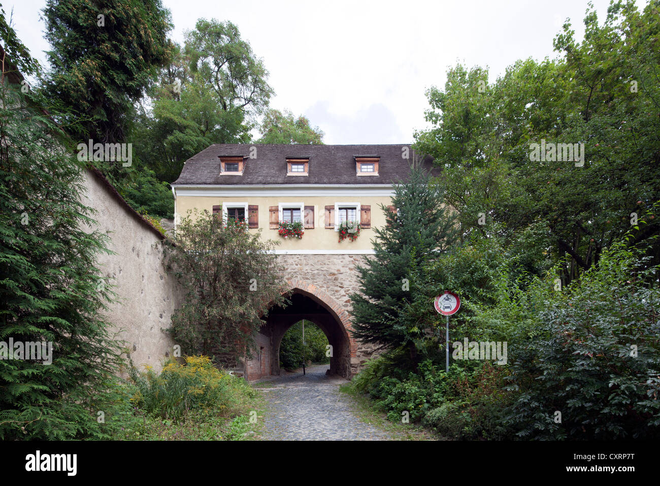 Finstertor gate, youth building works of the German Foundation for Monument Protection, Goerlitz, Upper Lusatia, Lusatia, Saxony Stock Photo