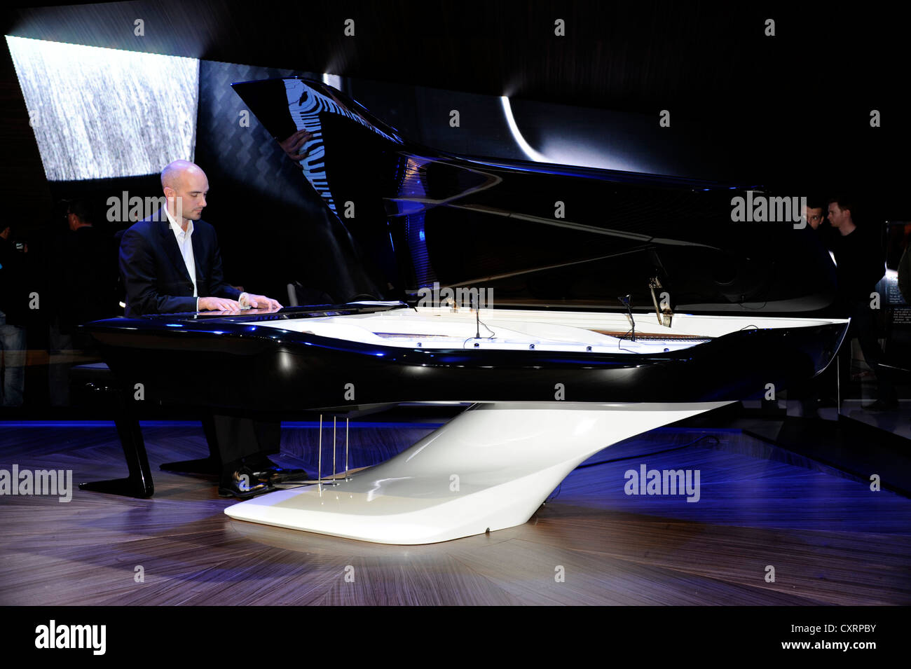 Piano Peugeot Design Lab for Pleyel,carbon fiber,Paris Motor Show,France  Stock Photo - Alamy