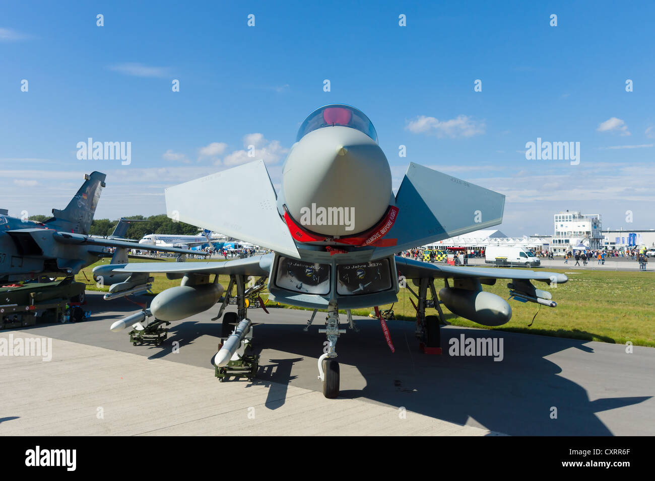 The Eurofighter Typhoon is a twin-engine, canard-delta wing, multirole fighter Stock Photo