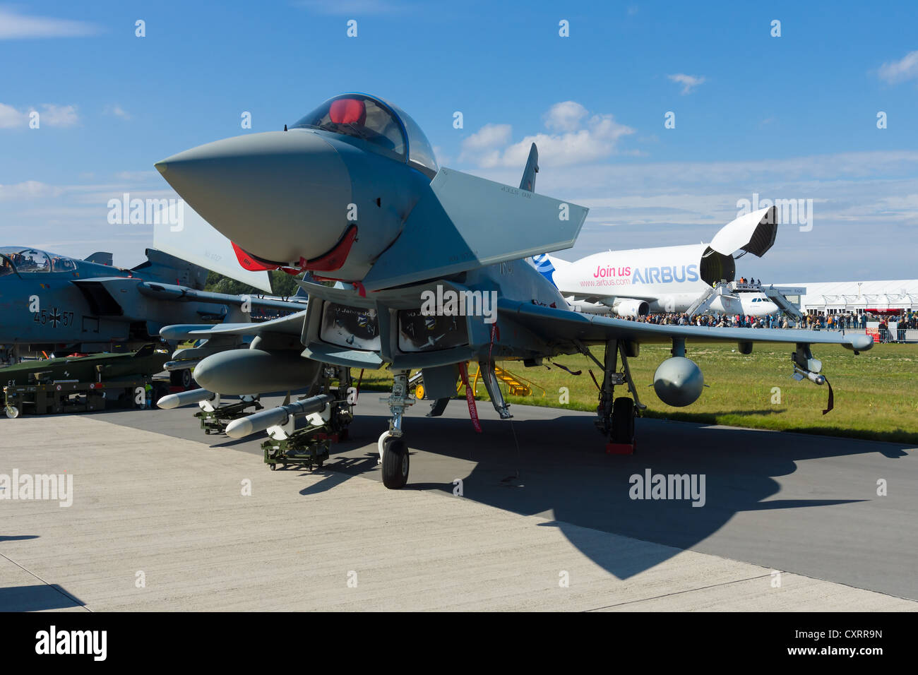 The Eurofighter Typhoon is a twin-engine, canard-delta wing, multirole fighter Stock Photo