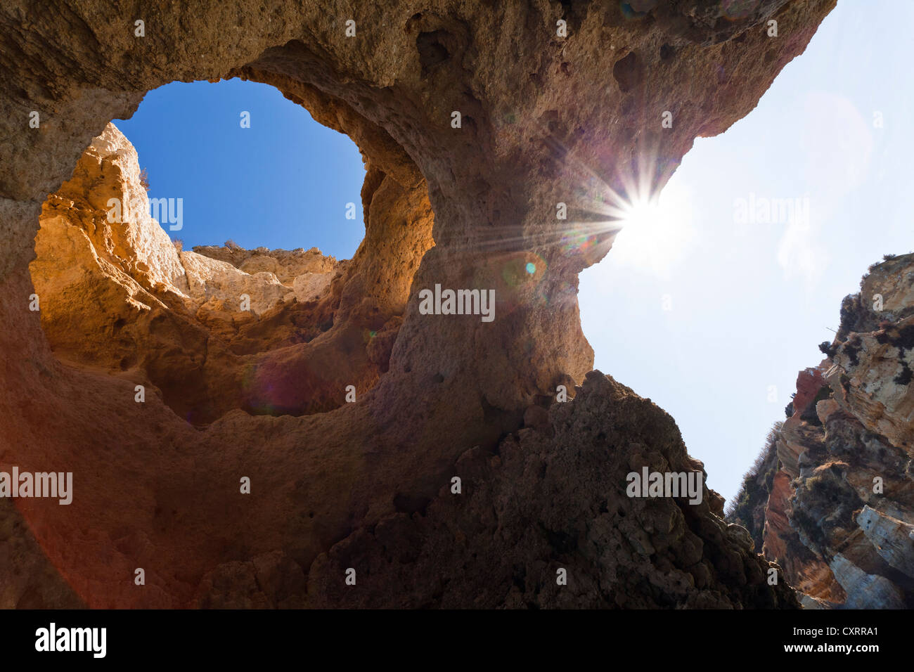 Rock formation, Algarve near Lagos, Atlantic coast, Portugal, Europe Stock Photo