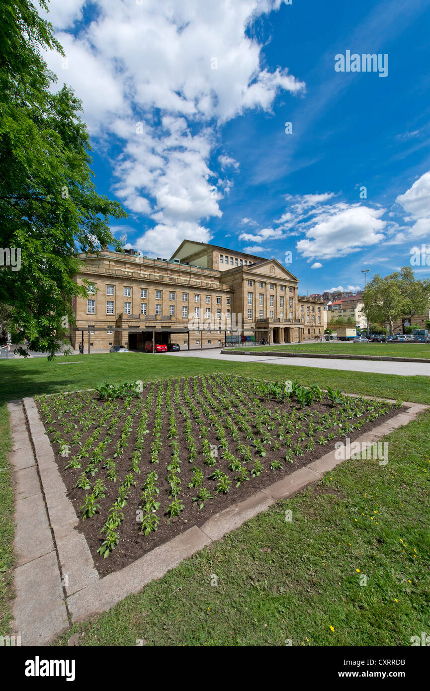 Oper, Opera House, Schlossgarten castle garden, Stuttgart, Baden-Wuerttemberg Stock Photo