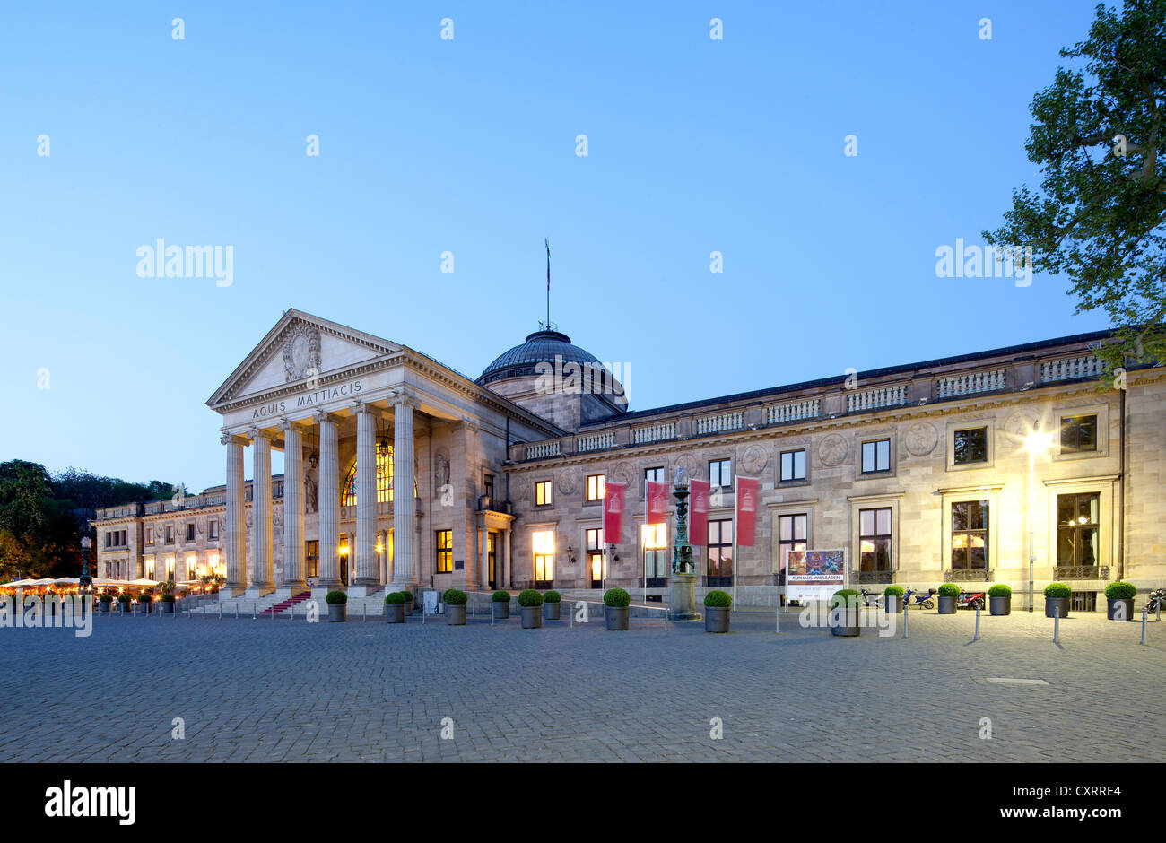 New spa hotel, casino, Bowling Green, Wiesbaden, Hesse, Germany, Europe, PublicGround Stock Photo