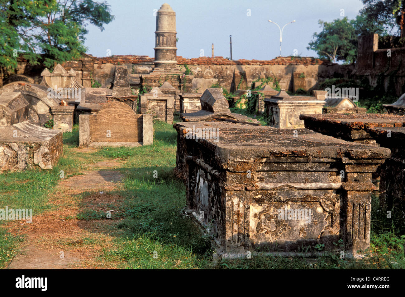 Graves, Dutch cemetery, Fort Kochi or Cochin, Kerala, South India