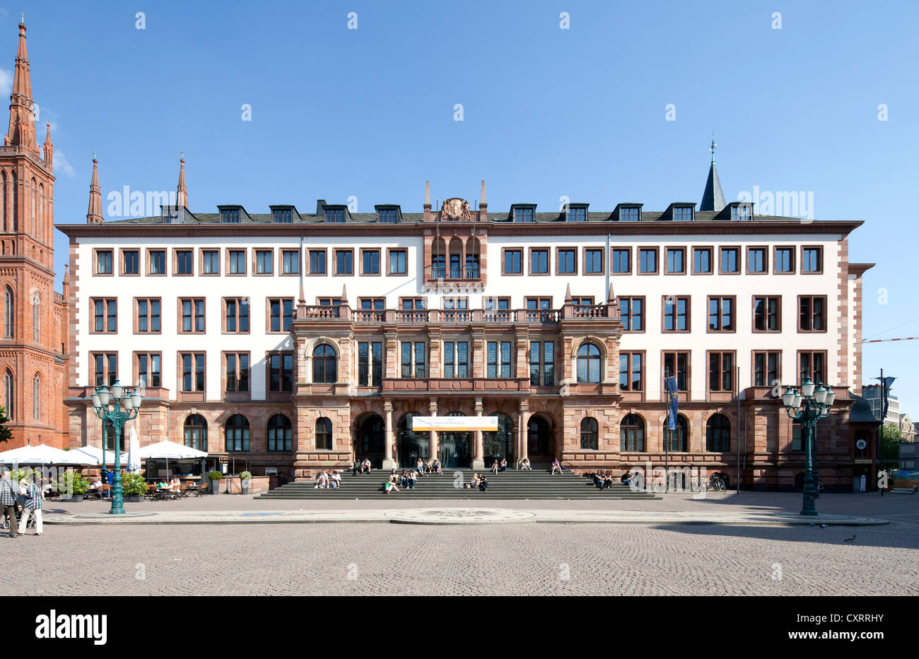 New Town Hall, from market square, Wiesbaden, Hesse, PublicGround Stock Photo