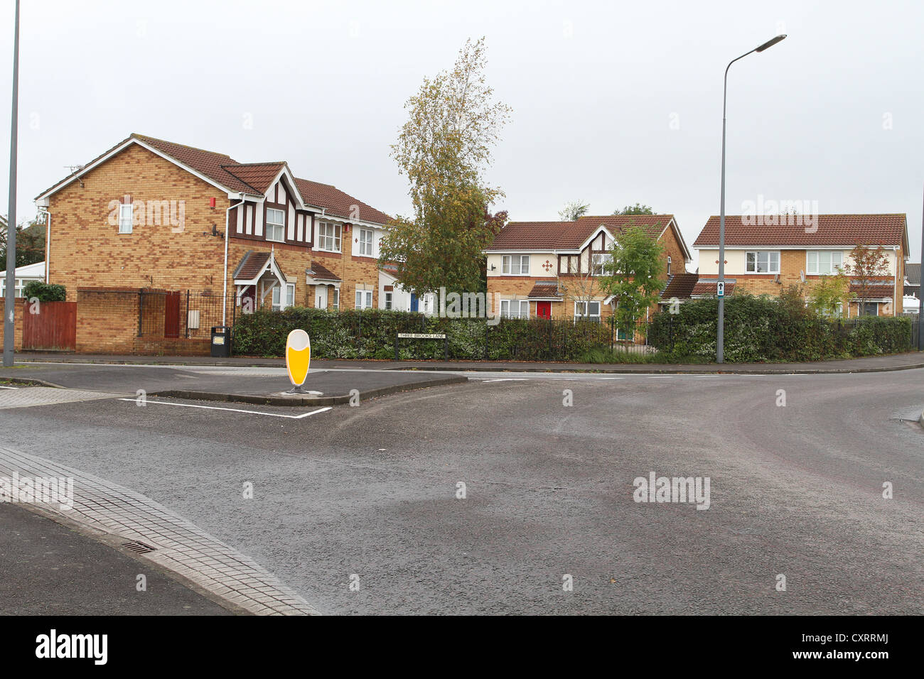 Homes on a road junction in Bradley Stoke Bristol Stock Photo Alamy