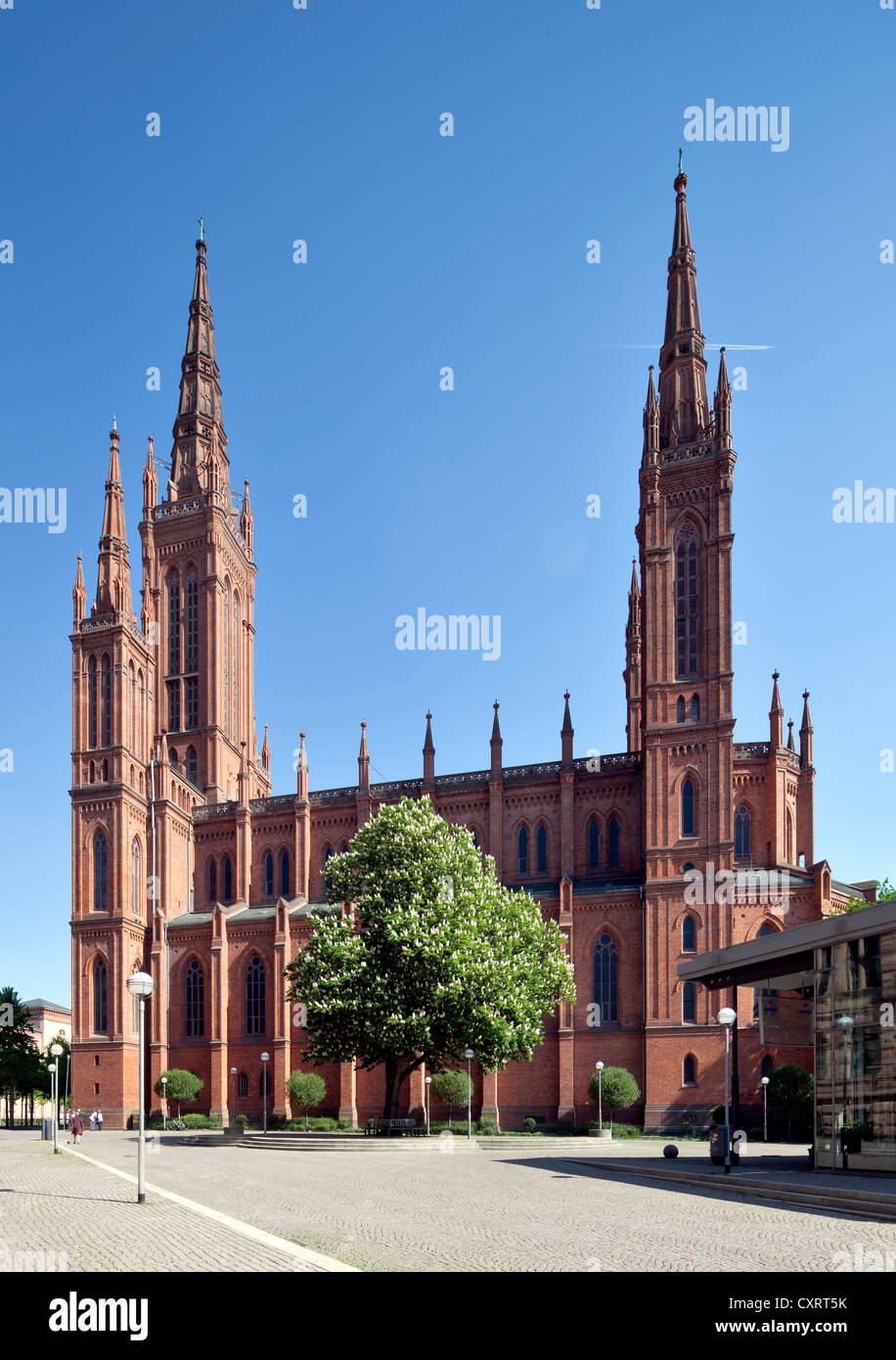Marktkirche, Market Church, Cathedral of Nassau, Wiesbaden, Hesse, PublicGround Stock Photo