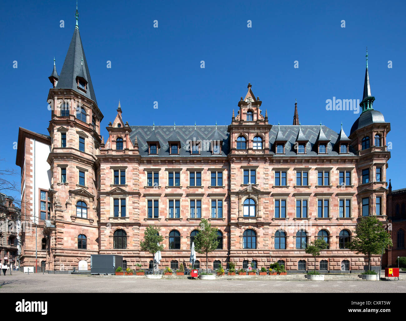 New Town Hall, view from Markt square, Wiesbaden, Hesse, Germany, Europe, PublicGround Stock Photo