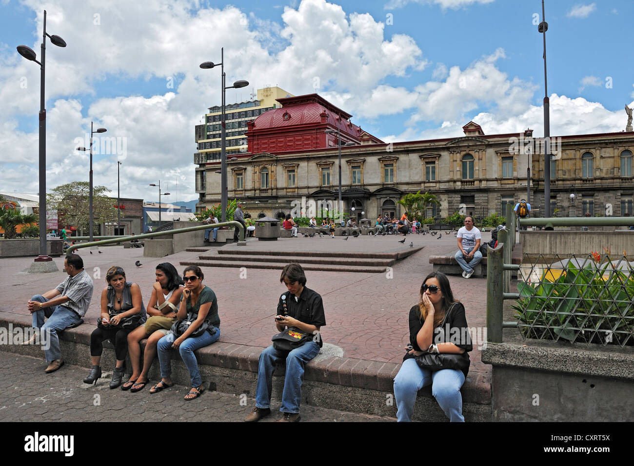 National Theatre, rear view, San Jose, Costa Rica, Central America Stock Photo