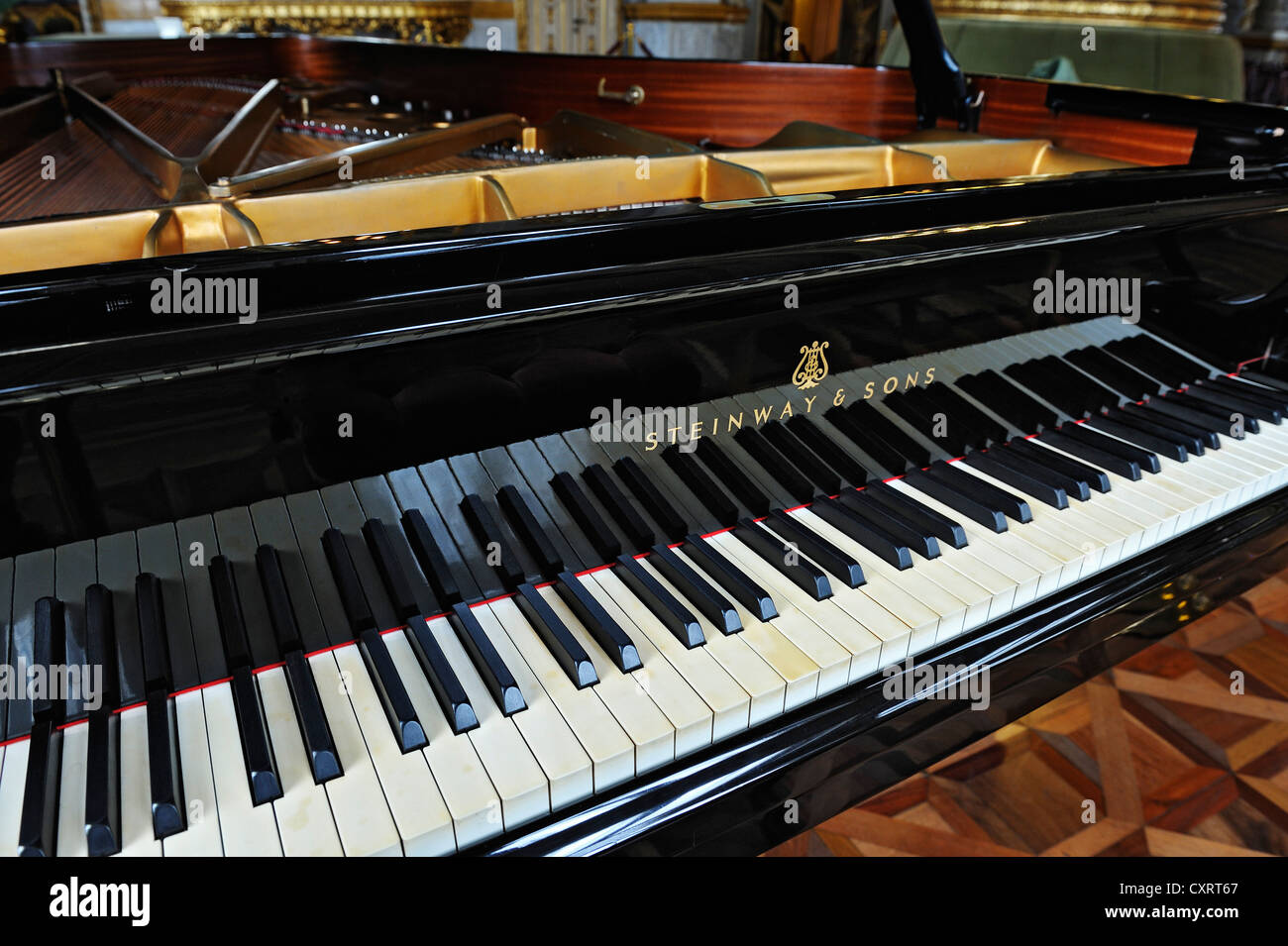 Steinway and Sons grand piano, National Theatre, San Jose, Costa Rica, Central America Stock Photo