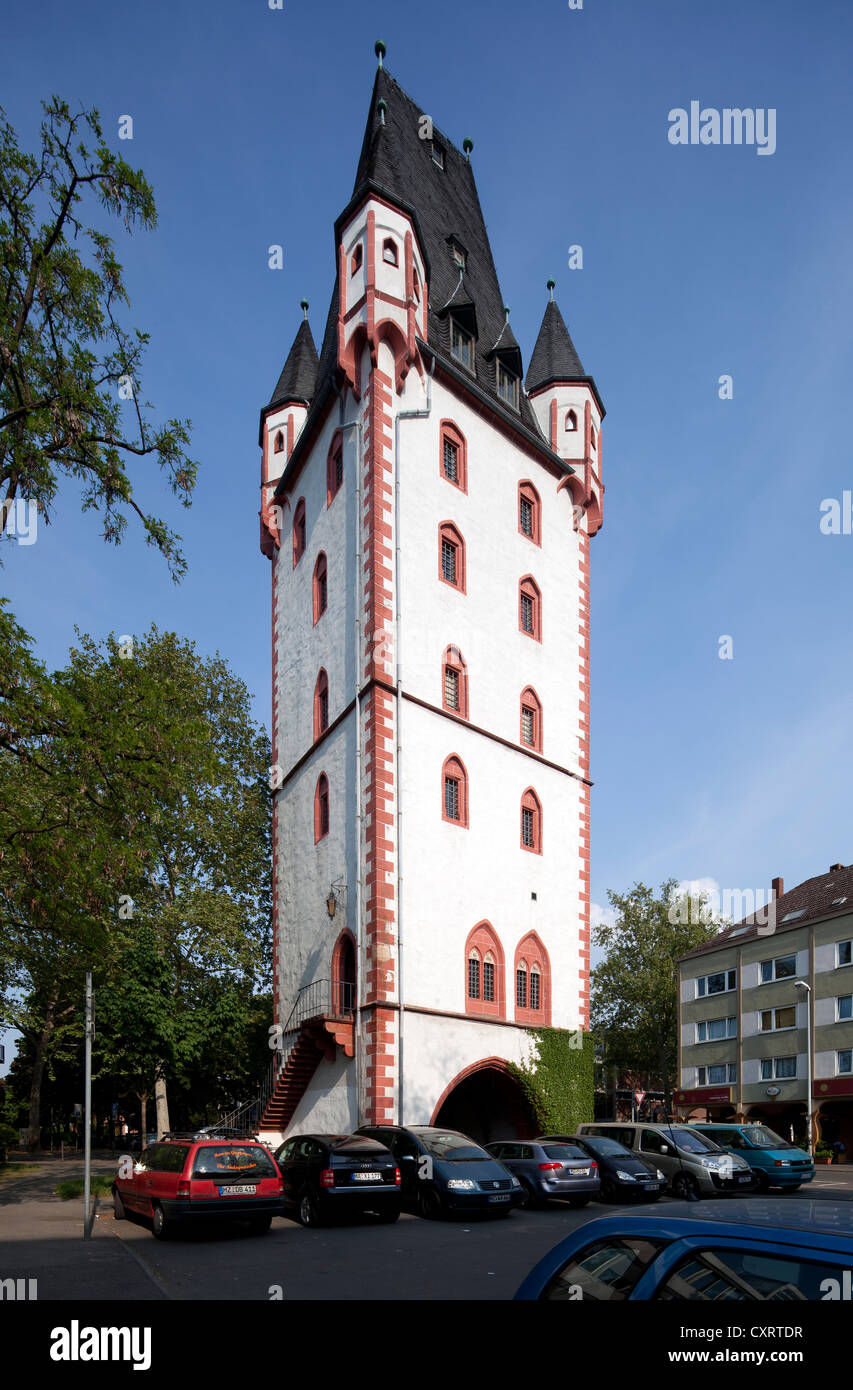 Holzturm, tower of the medieval city walls, Mainz, Rhineland-Palatinate, Germany, Europe, PublicGround Stock Photo