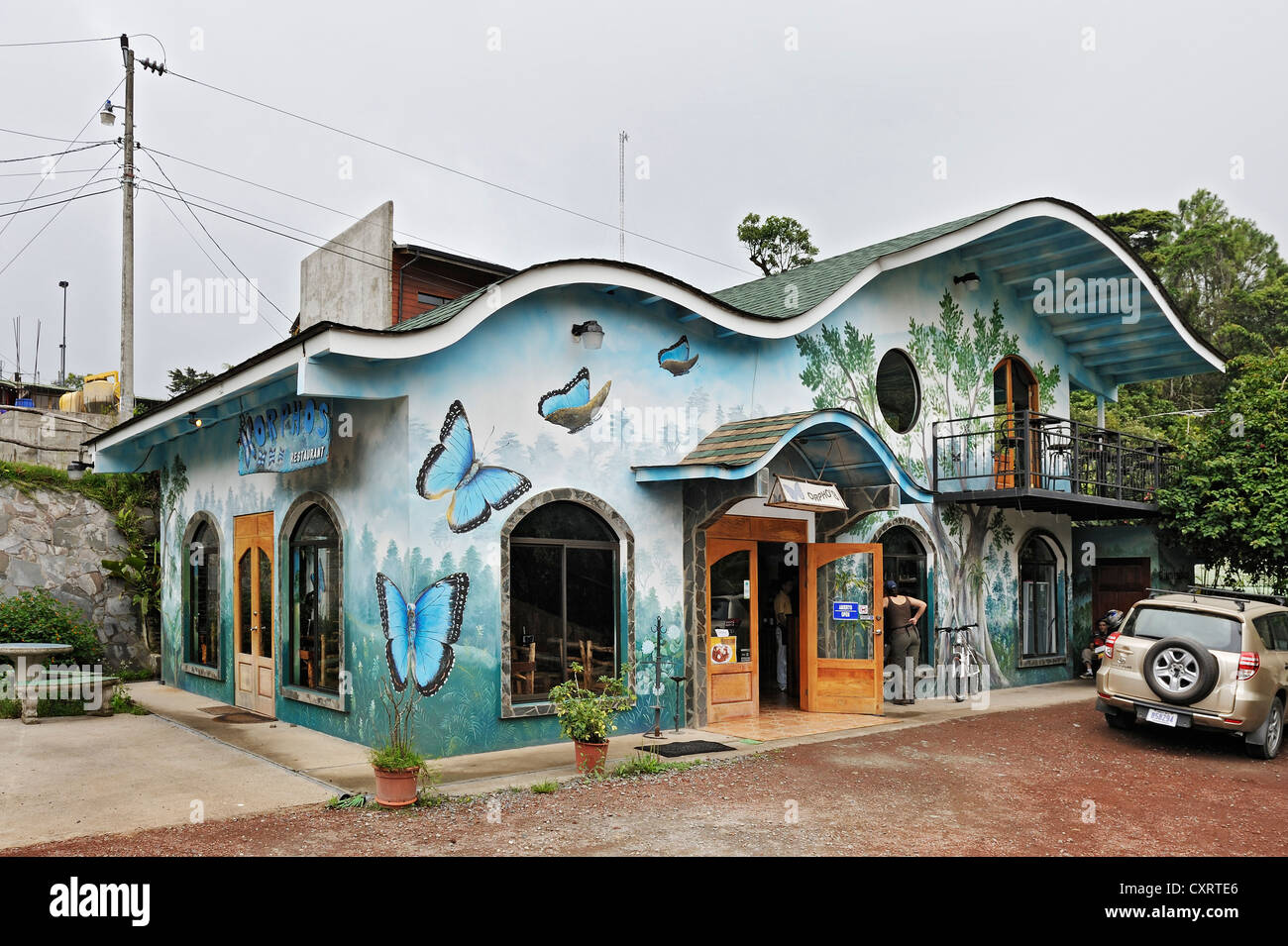 Orpho's Restaurant, Monteverde, Alajuela province, Costa Rica, Central America Stock Photo