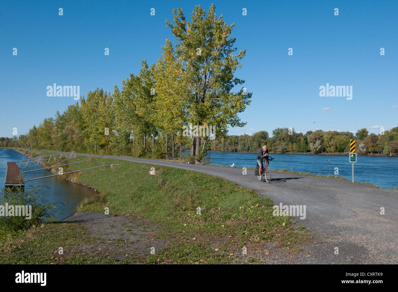 Path between Canal Chambly and The Richelieu River in Monteregie Quebec Canada Stock Photo