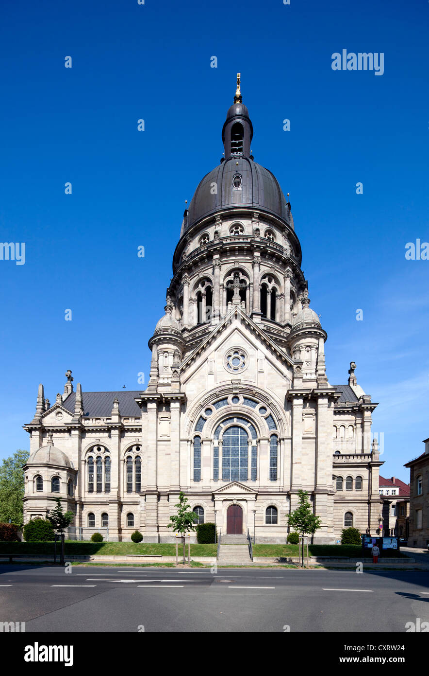 Lutheran Church of Christ, Mainz, Rhineland-Palatinate, Germany, Europe, PublicGround Stock Photo