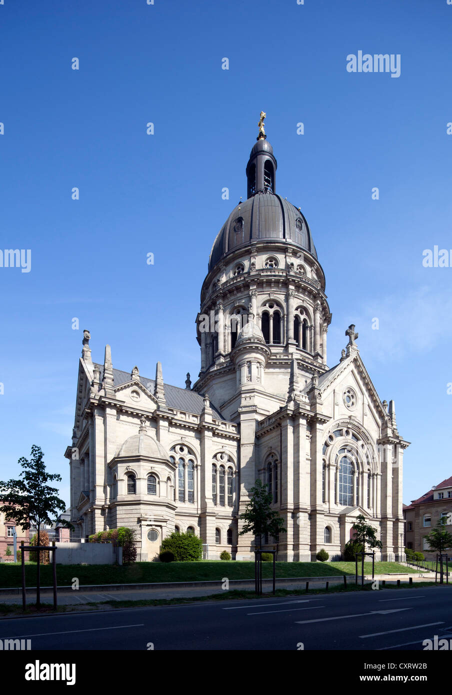 Lutheran Church of Christ, Mainz, Rhineland-Palatinate, PublicGround Stock Photo