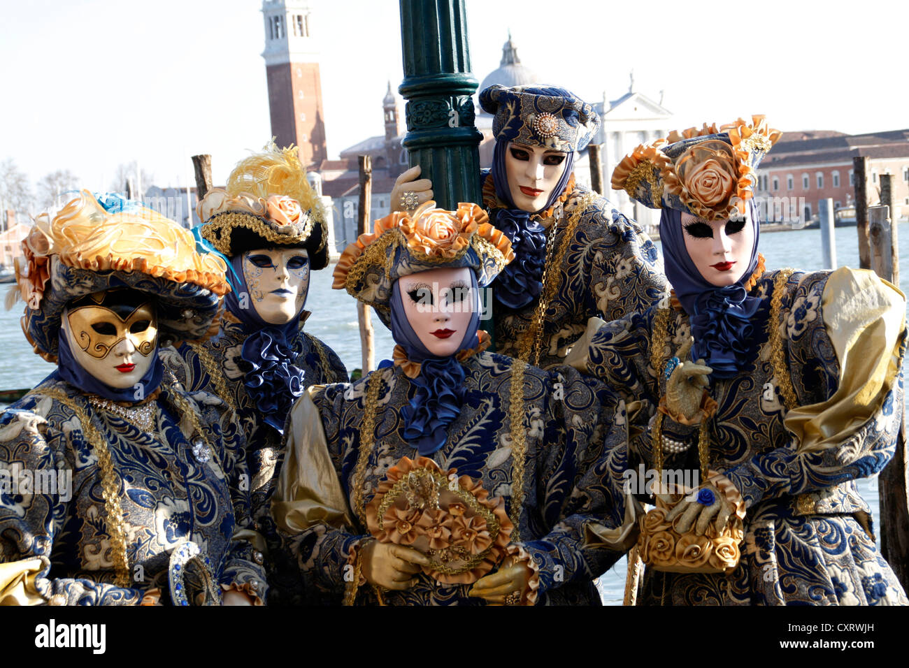 Mask wearers, Carnival in Venice, Italy, Europe Stock Photo