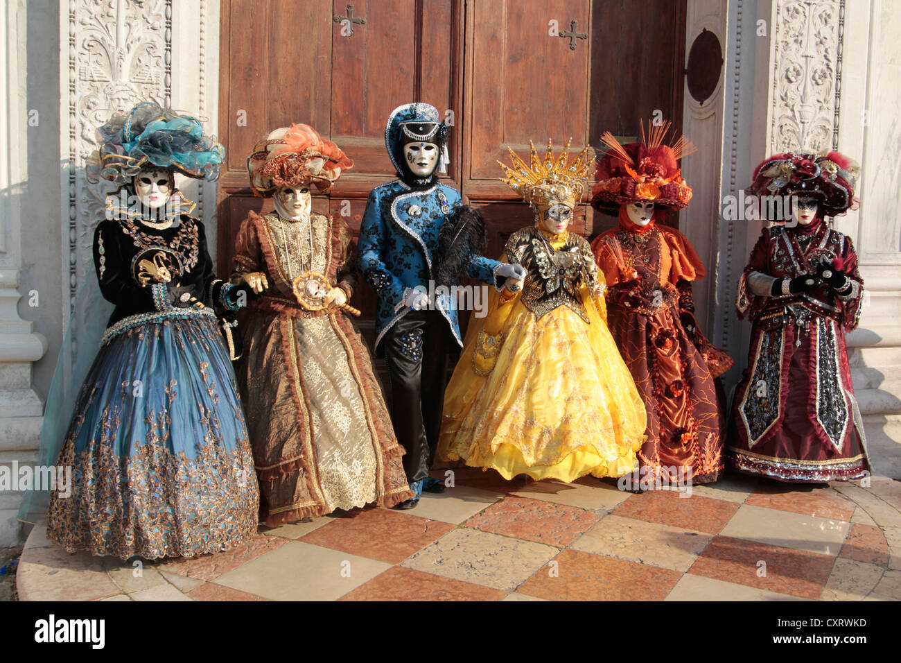 Mask wearers, Carnival in Venice, Italy, Europe Stock Photo