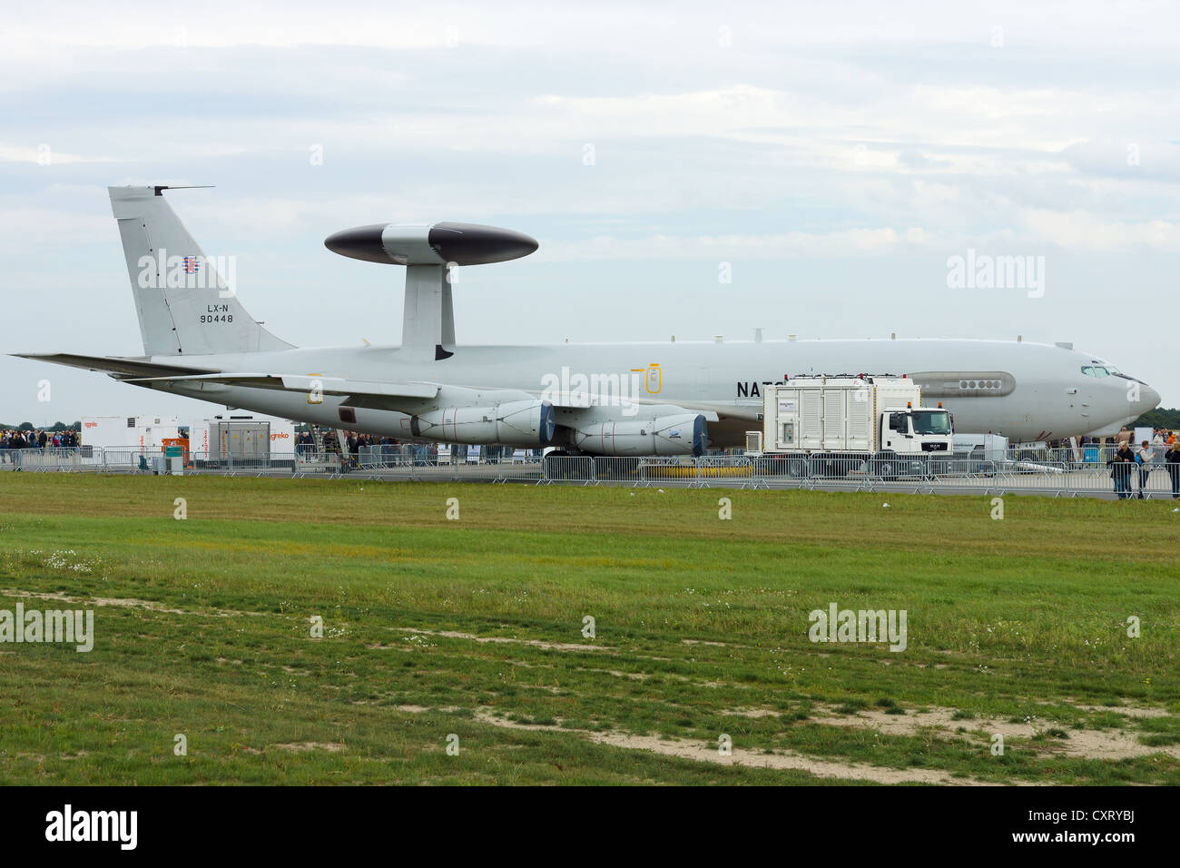 Boeing E-3 Sentry is an airborne early warning and control (AWACS) Stock Photo