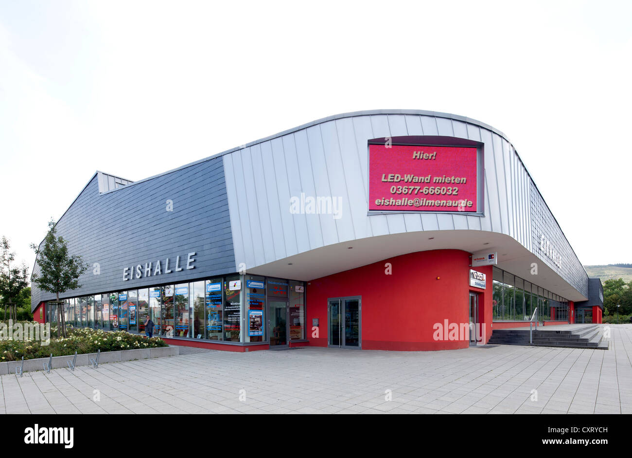 Eishalle Ilmenau, an ice skating rink and entertainment venue, Ilmenau, Thuringia, Germany, Europe, PublicGround Stock Photo