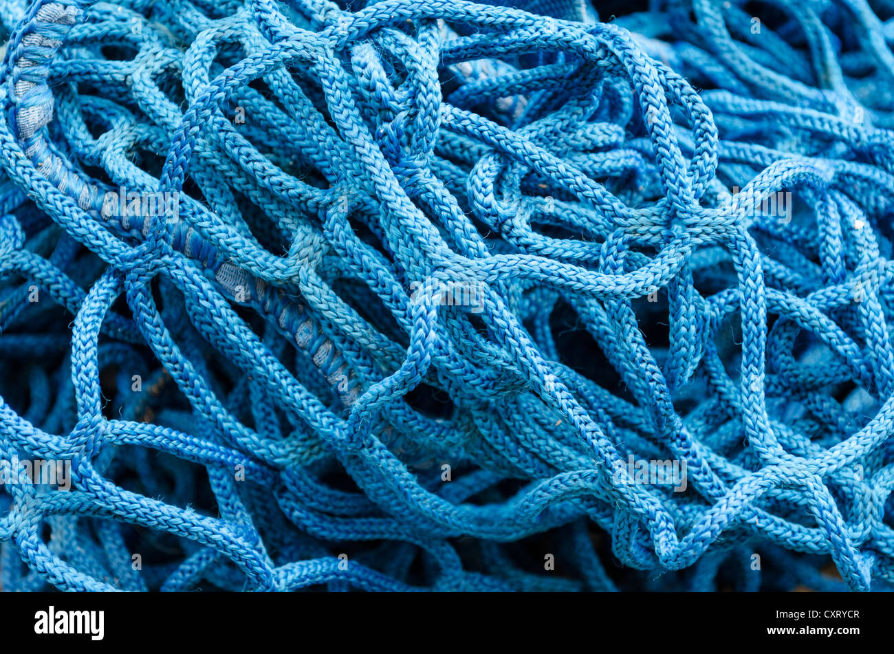 Blue nylon safety net Stock Photo Alamy