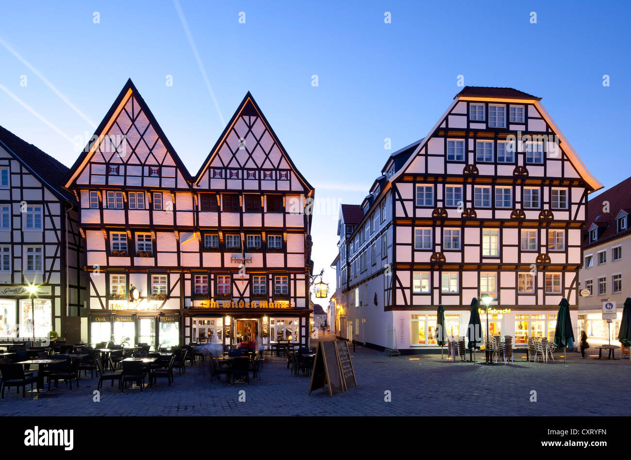 Half Timbered Houses On The Market Haus Im Wilden Mann Restaurant