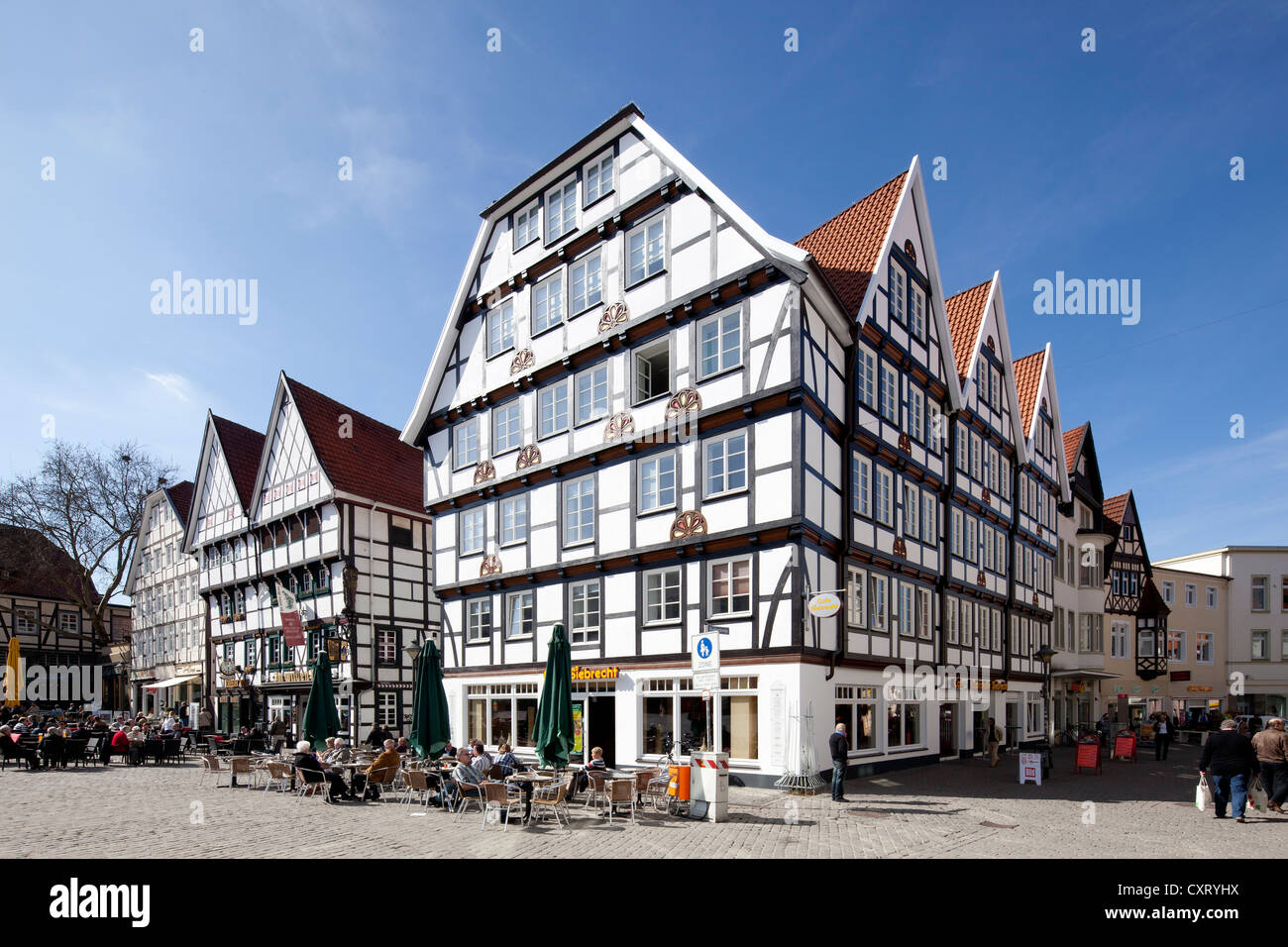 Halftimbered houses on the market square, Soest, North Rhine