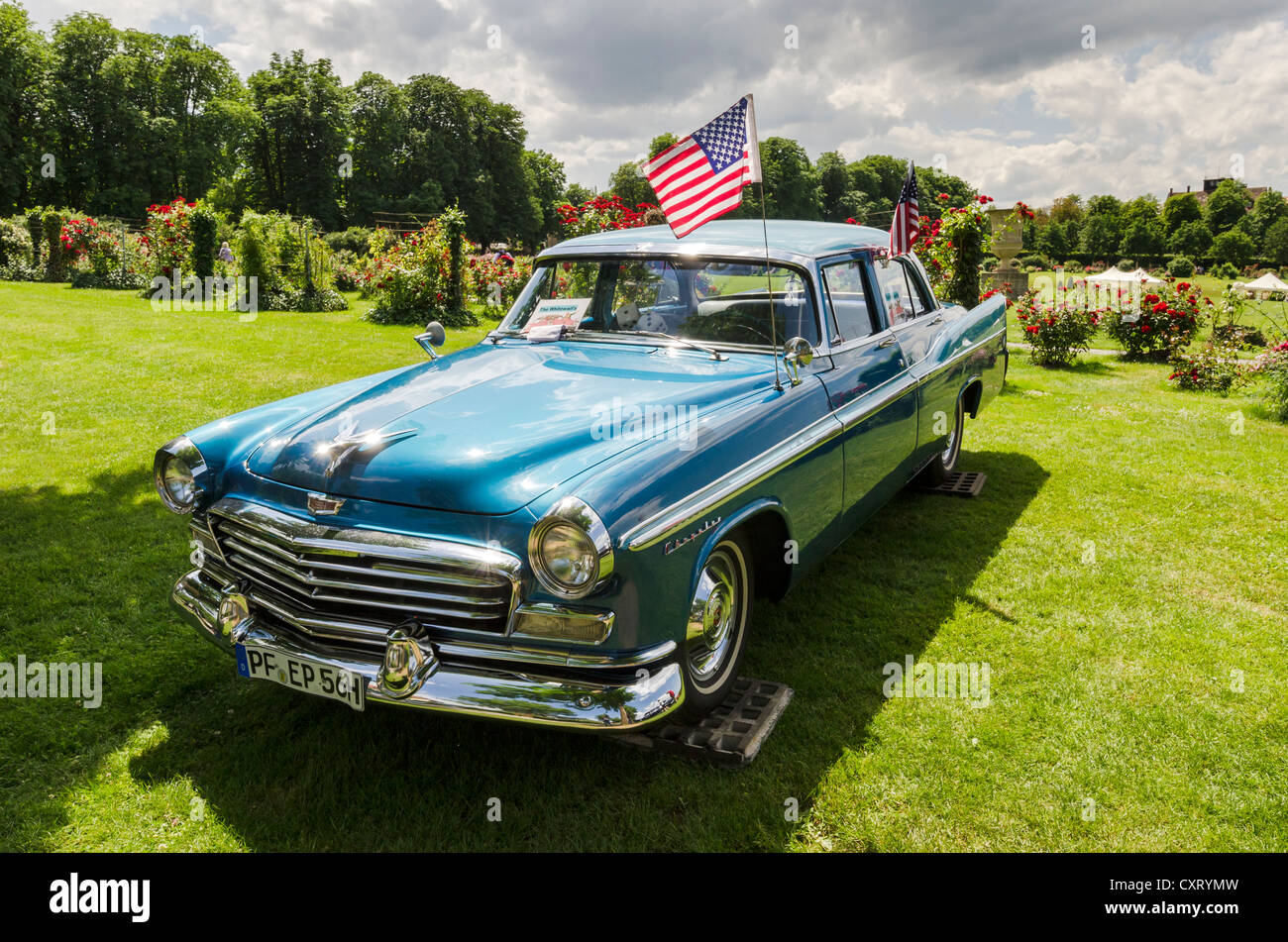 U.S.-American '56 Chrysler Windsor, festival of classic cars 'Retro Classics meets Barock', Schloss Ludwigsburg Palace Stock Photo