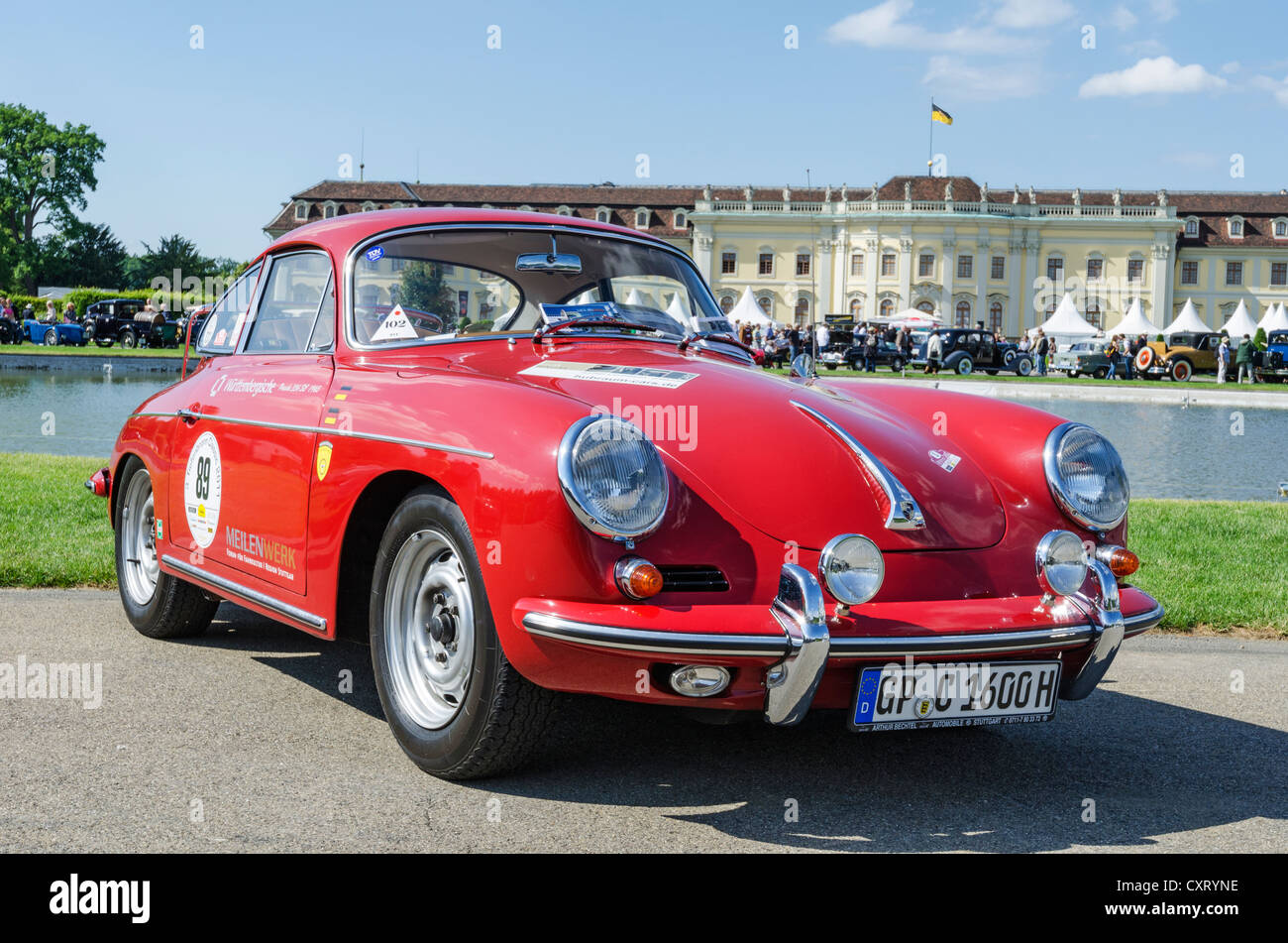 Porsche 356 B Carrera 2, built from 1962, festival of classic cars 'Retro Classics meets Barock', Schloss Ludwigsburg Palace Stock Photo