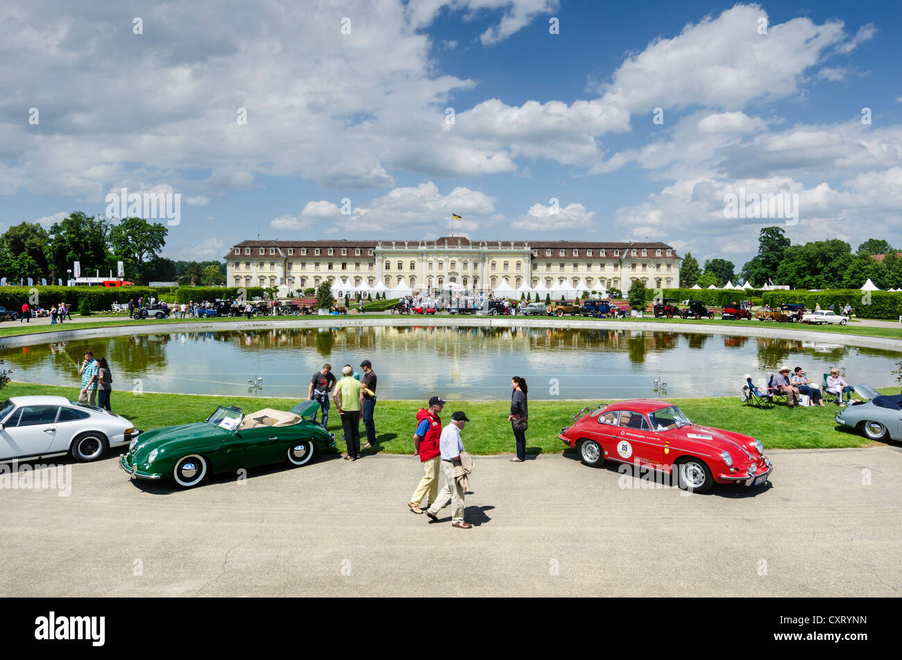 The Castle grounds of Schloss Ludwigsburg Palace during the 9th festival of classic cars 'Retro Classics meets Barock' Stock Photo