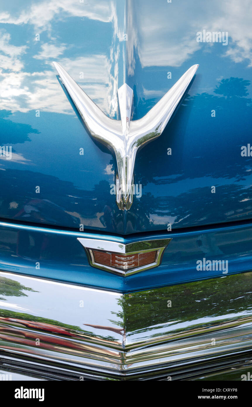 Hood ornament of a U.S.-American Chrysler Windsor, festival of classic cars, 'Retro Classics meets Barock' Stock Photo